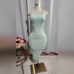 Chic Asymmetrical Mint Dress